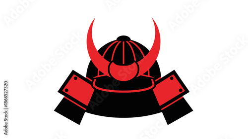 Samurai Helmet Icon, Japanese Warrior Symbol, Bushido Culture