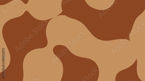 Brown camouflage pattern, abstract organic shapes, seamless military texture, natural terrain design, outdoor concealment style, flat vector illustration