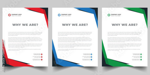 Modern Corporate Letterhead Template with Geometric Accents