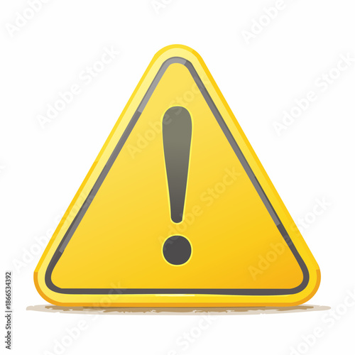 Yellow warning sign with exclamation point representing hazards and cautions