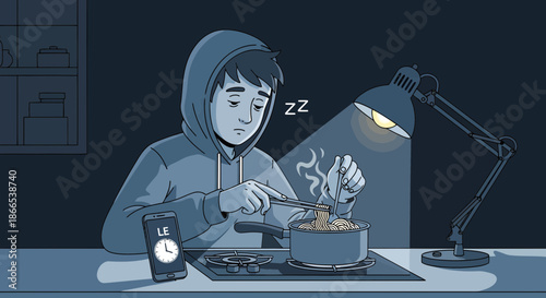 Sleepy Cook Forgetting Food on Stove.