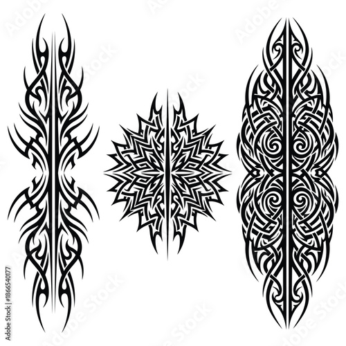 Old school pinstripe art illustration set with classic vintage custom lines and decorative striping elements for hot rod, motorcycle and car graphics, retro automotive branding and traditional design