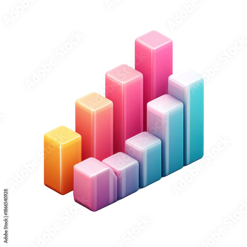 Colorful 3d bar chart infographic isolated on transparent background Free Download Colorful 3d bar chart infographic isolated on transparent background - GFXLoad