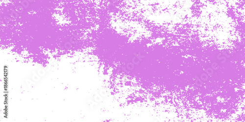An artistic pink and purple watercolor background featuring a grunge paint splash texture and ink stains on paper with copy space for a colorful vector illustration design