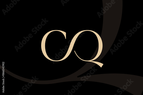 CQ or QC letter logo icon design. Classic style luxury initials monogram.