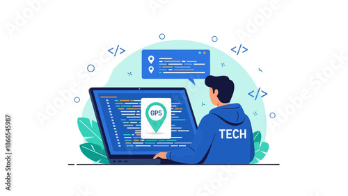 Creative Development Application Program For Geolocation Technology And Digital Optimization