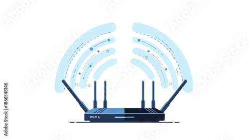 Modern Wi-Fi 6 Router High Speed Internet Vector