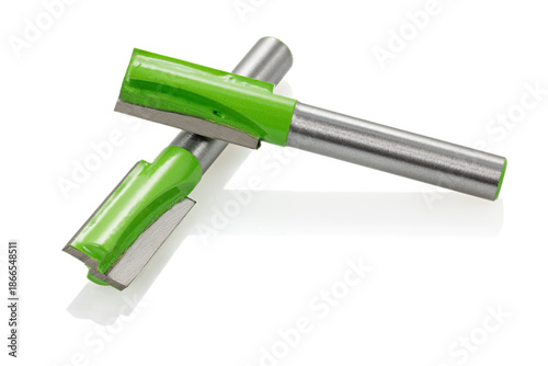 Fényképezés Rabbeting router Bit isolated on a white background. Close-up