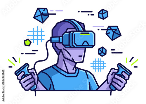 VR Gaming Icon - Immersive Virtual Reality, Vector Design