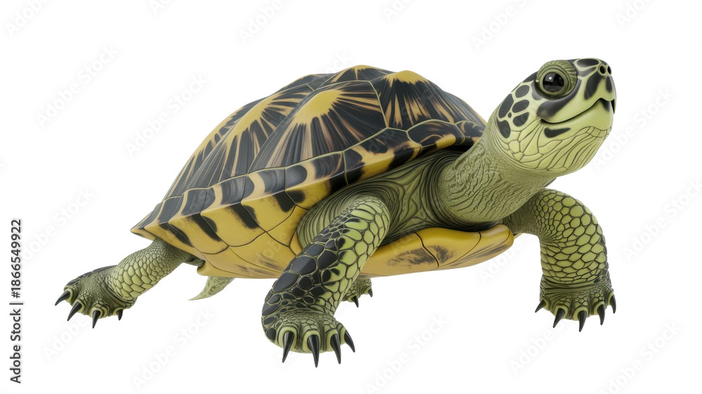 Obraz premium Radiated Tortoise Walking