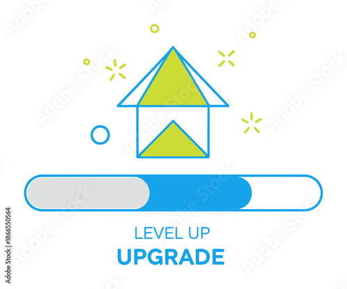 Level Up Progress Icon - Minimal Vector Illustration