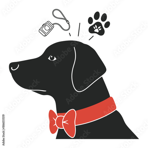 Dog Training Icon - Obedience, Vector Illustration