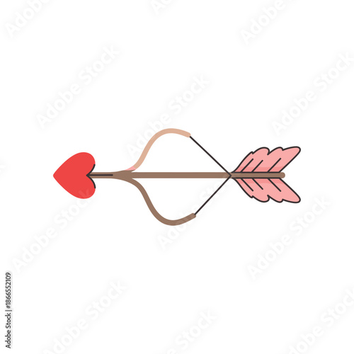 An illustration depicts a heart-tipped arrow shot from a bow.