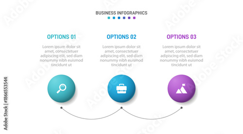 Progress bar featuring 3 arrow-shaped elements, symbolizing the three stages of business strategy and progression. Clean timeline infographic design template. Vector for mobile presentation.