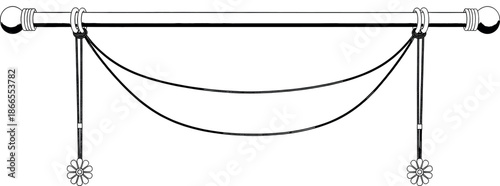 Elegant drapery rod with tassels and decorative finials