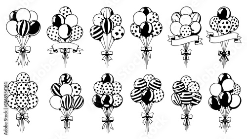 Collection of decorative bee patterns isolated on white background, Vector