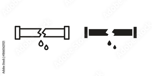 Broken pipe icons for Graphic Design Projects and web designs