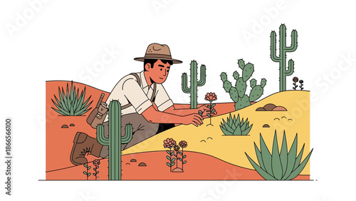Botanist Finds Desert Flower Blooming Among Cacti In Arid Climate