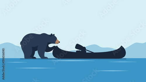 Bear Encounter On Calm Waters A Peaceful Adventure In The Wilderness