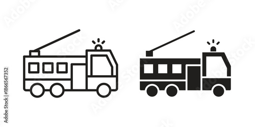 Fire truck icons for Graphic Design Projects and web designs