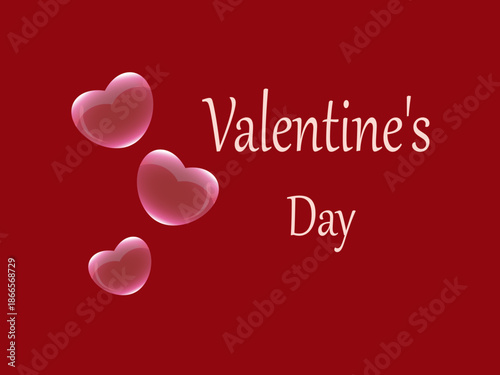Vector illustration. Valentine's Day, love banner, pink hearts, romantic card