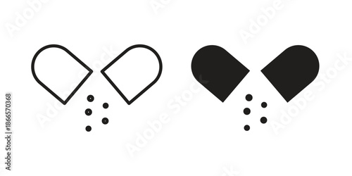 Open Capsule Pill icons for Graphic Design Projects and web designs