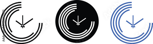 Set of clock icons. Clock, time.