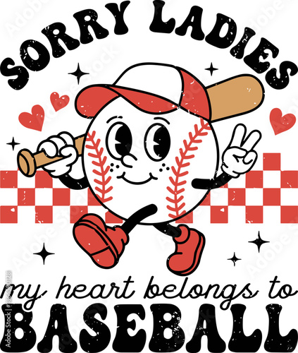 Photography Sorry Ladies My Heart Belongs to Baseball SVG,  Valentine SVG, Valentine's Day S