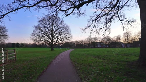 POV handheld shot walking in the city of Harlow in England