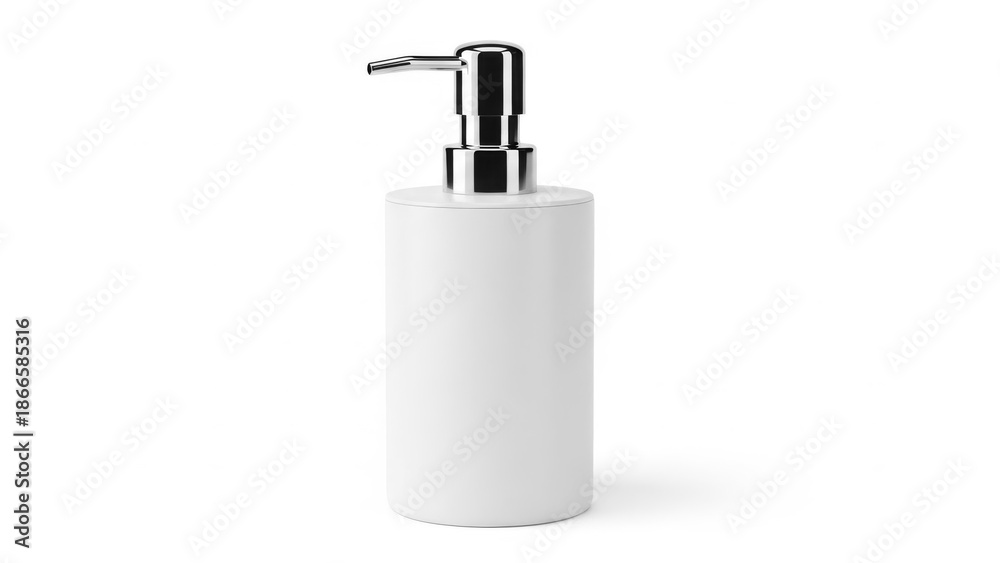 Obraz premium Modern white soap dispenser with chrome pump