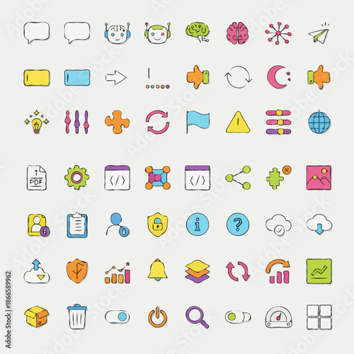 set of flat icons for web and mobile applications,colourfull illustration of icons