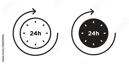 24 Hrs icons or logo isolated sign symbol vector illustration - high quality black style vector icons