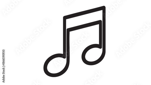Simple black eighth note icon on white background