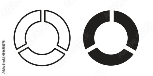 Donut chart icons or logo isolated sign symbol vector illustration - high quality black style vector icons