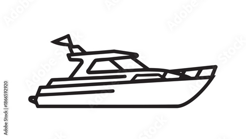 A sleek yacht sailing on calm waters viewed from the side