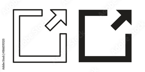 External link icons or logo isolated sign symbol vector illustration - high quality black style vector icons