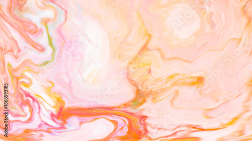 Abstract Pastel Marble Swirl Background with Pink Orange Yellow Flowing Pattern Liquid Art