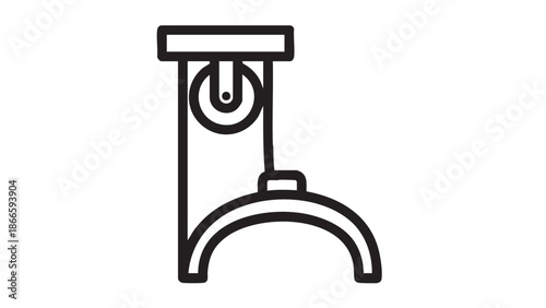 Simple line illustration of a mechanical component on a white background