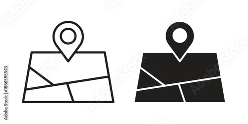 Map icons or logo isolated sign symbol vector illustration - high quality black style vector icons