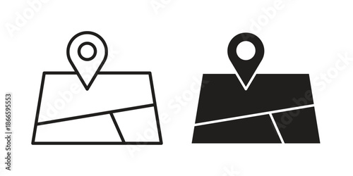 Map icons or logo isolated sign symbol vector illustration - high quality black style vector icons