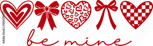 Be Mine Valentine Heart & Bow SVG, Valentine Heart Bow SVG,  Valentine SVG, Valentine's Day SVG, Heart And Bow SVG