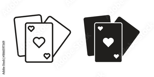 Playing cards icons or logo isolated sign symbol vector illustration - high quality black style vector icons