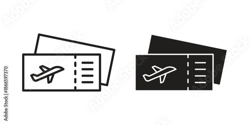 Plane Ticket icons or logo isolated sign symbol vector illustration - high quality black style vector icons
