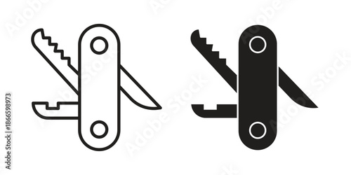Swiss Knife icons or logo isolated sign symbol vector illustration - high quality black style vector icons