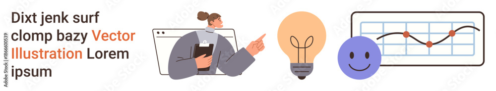 Fototapeta premium Business strategy, digital marketing, innovation, productivity, planning, data analysis. Professional presenting data. Innovation and productivity concepts with data-driven planning