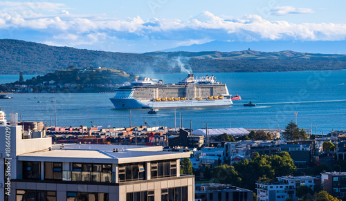 Cruise Ship in Auckland Harbour, New Zealand