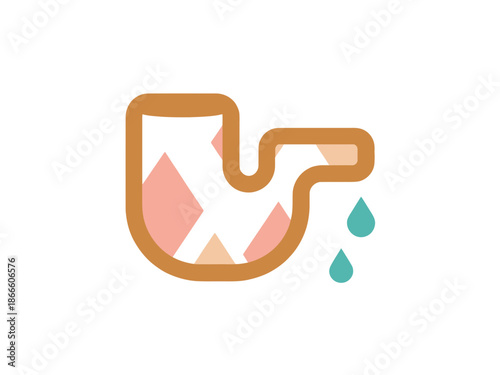 A minimalist vector graphic of a urine meter with droplets, symbolizing measurement and health
