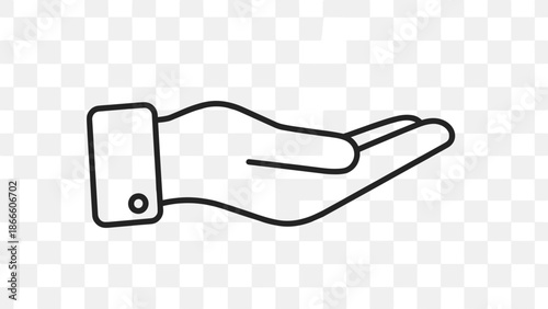 Open Hand Icon Outline - Giving Receiving Offering Helping Support Symbol.