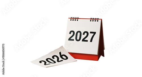 2027 Desk Calendar with 2026 Page – Transparent Background