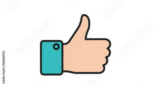 Thumbs Up Icon Hand Gesture Like Symbol - Social Media Approval Feedback.
